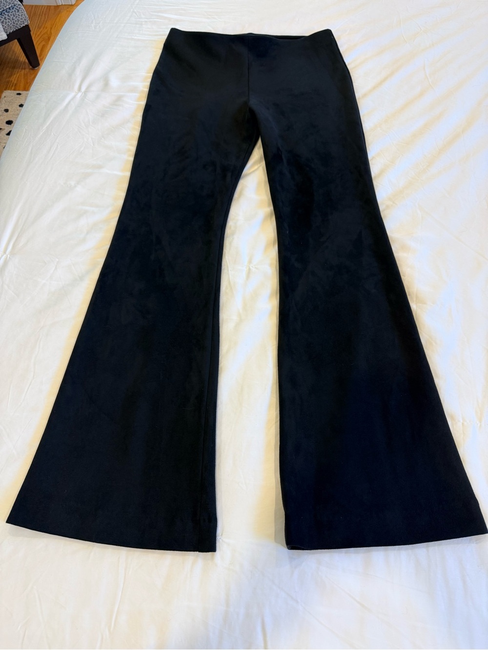 Fifteen Twenty Faux Suede Black Flared Pants